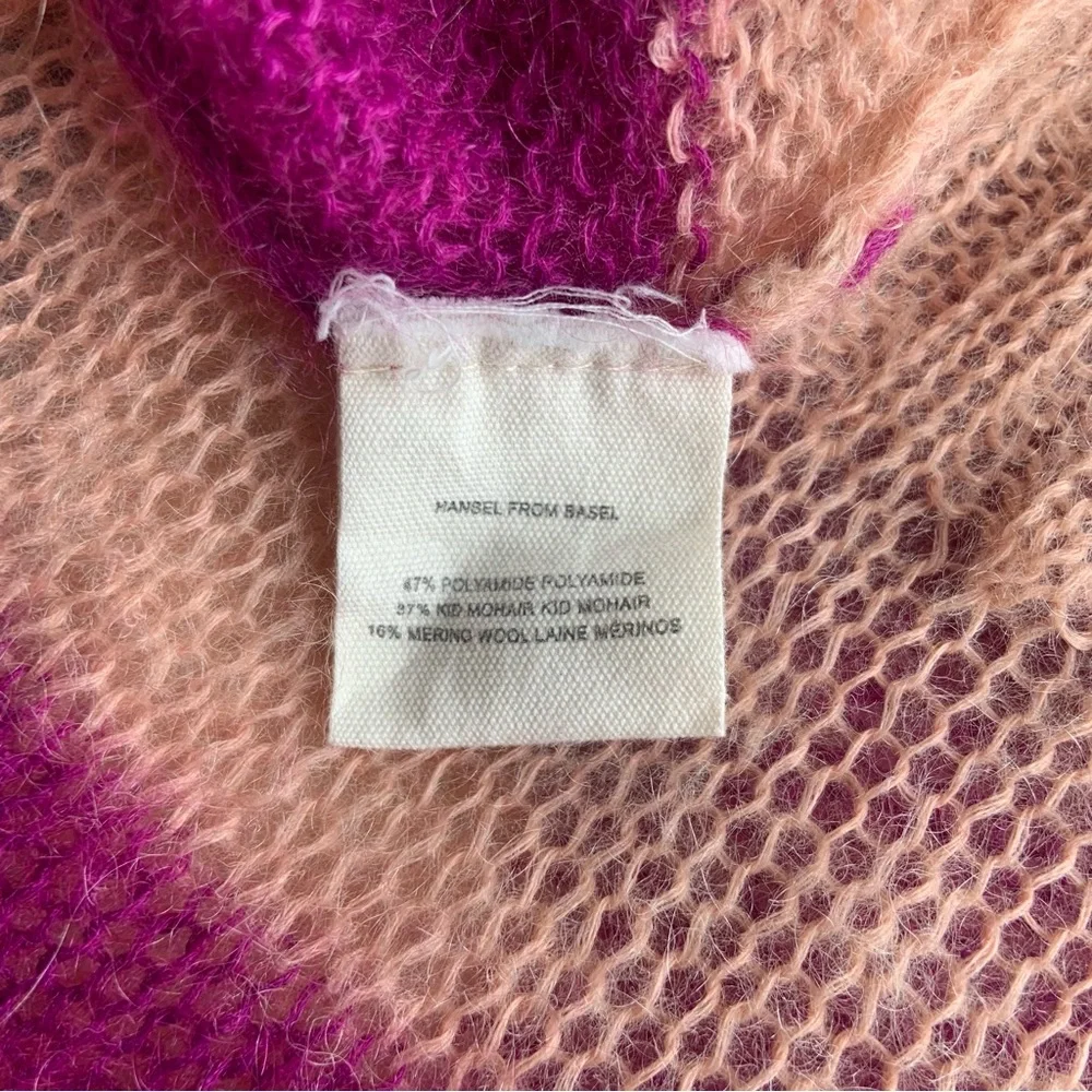 HANSEL FROM BASEL Anthropology Kid Mohair Wool Blend Sweater Striped